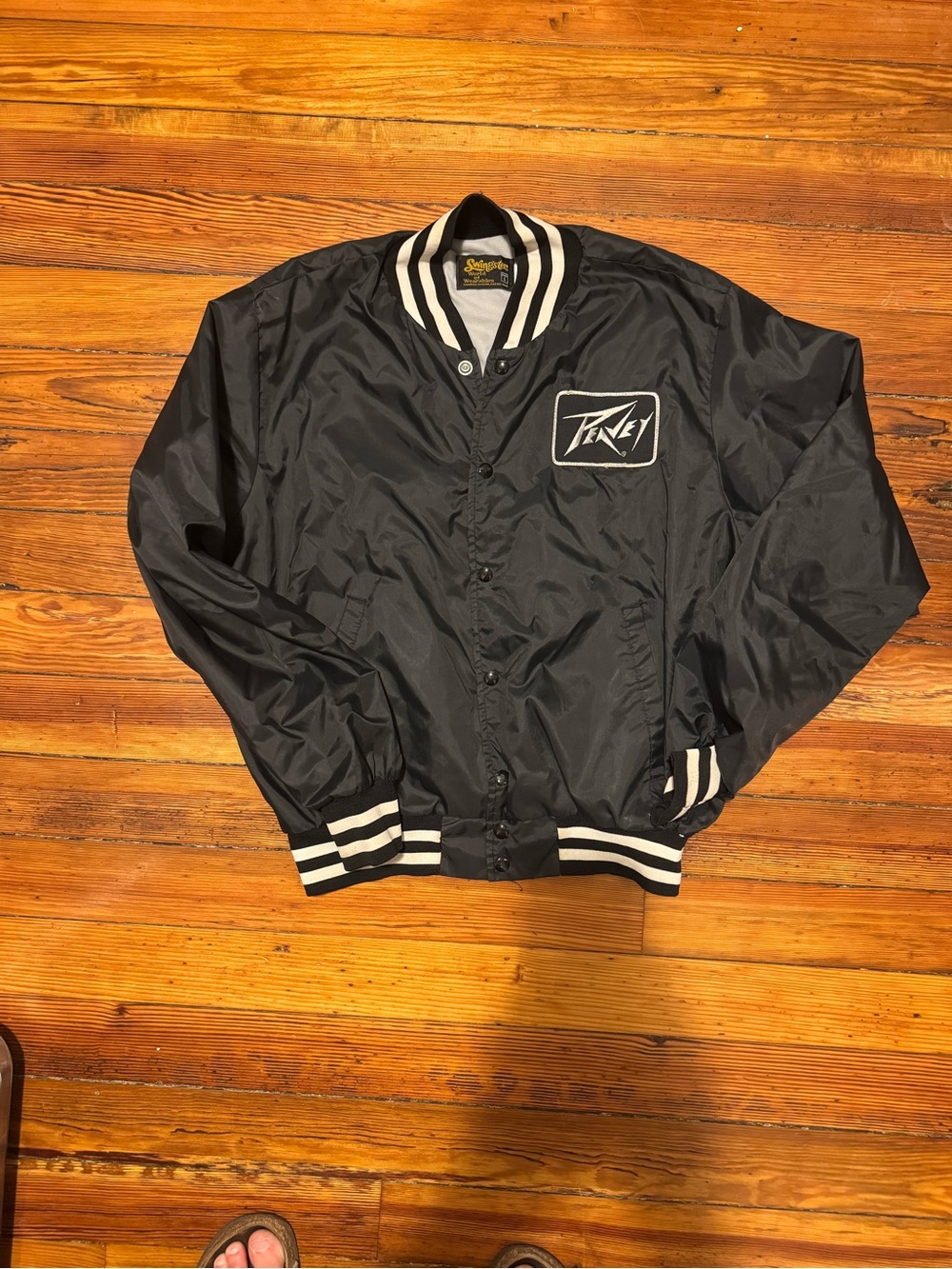 Vintage Swingster Satin Jacket Peavey Bomber Size Large Made in USA